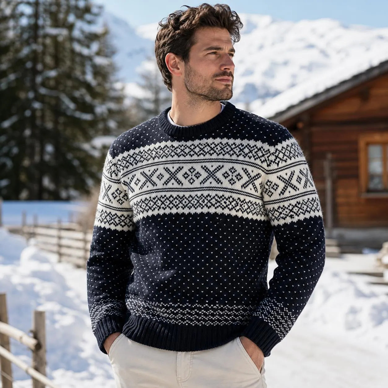 Nordic Men’s Sweater Knitting Pattern