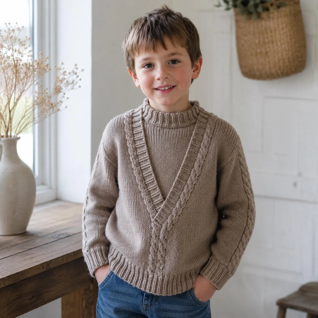 Child’s Cable Pullover Knitting Pattern