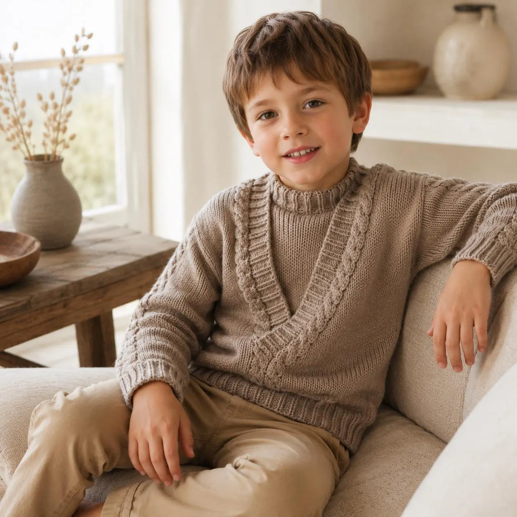 Child’s Cable Pullover Knitting Pattern