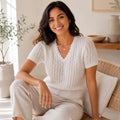 Soft Breeze Eyelet Blouse Knitting Pattern