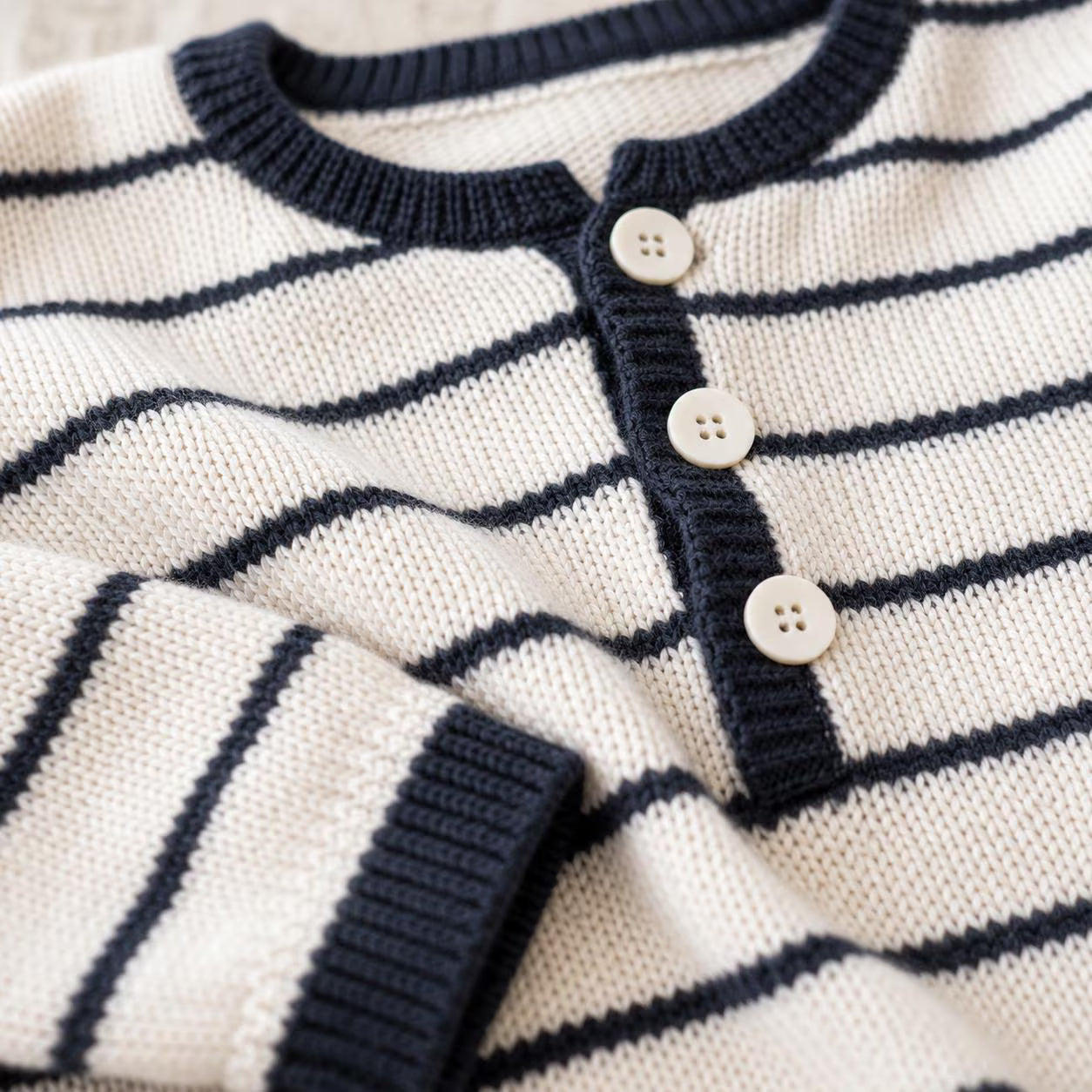Harbor Stripe Henley Pullover Knitting Pattern