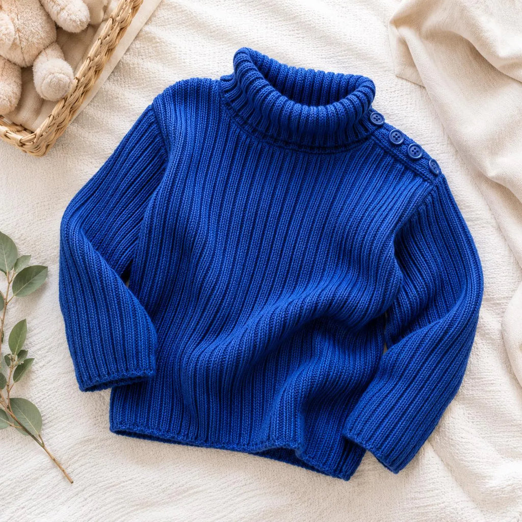 Children's Ribbed Turtleneck Sweater Knitting Pattern