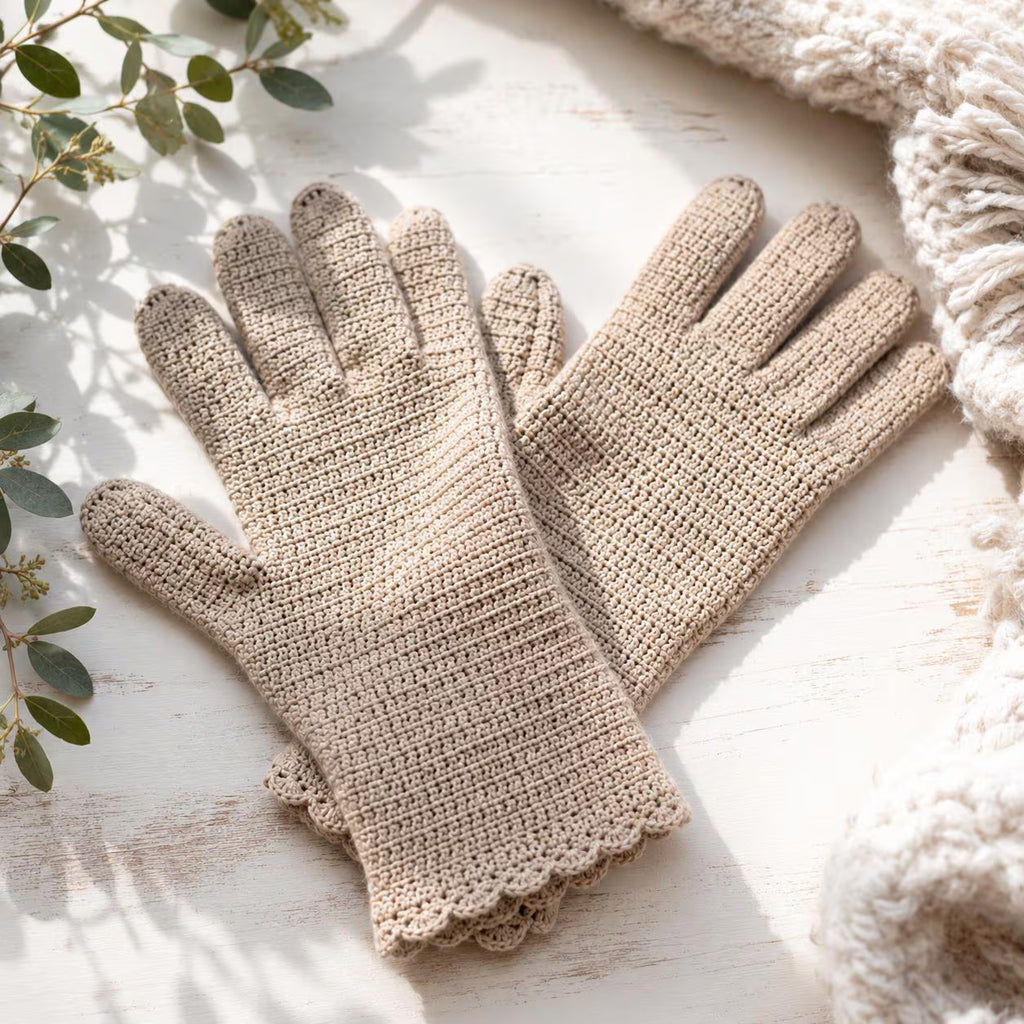 Crochet Winter Vintage Fingered Gloves for Women Pattern