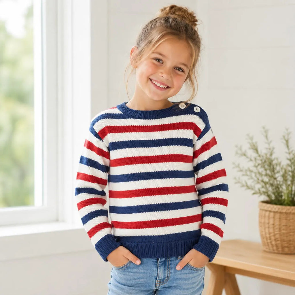 Vintage Striped Children's Sweater Knitting Pattern