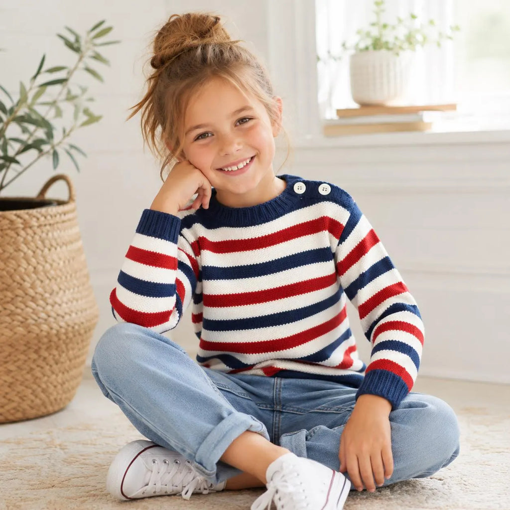 Vintage Striped Children's Sweater Knitting Pattern