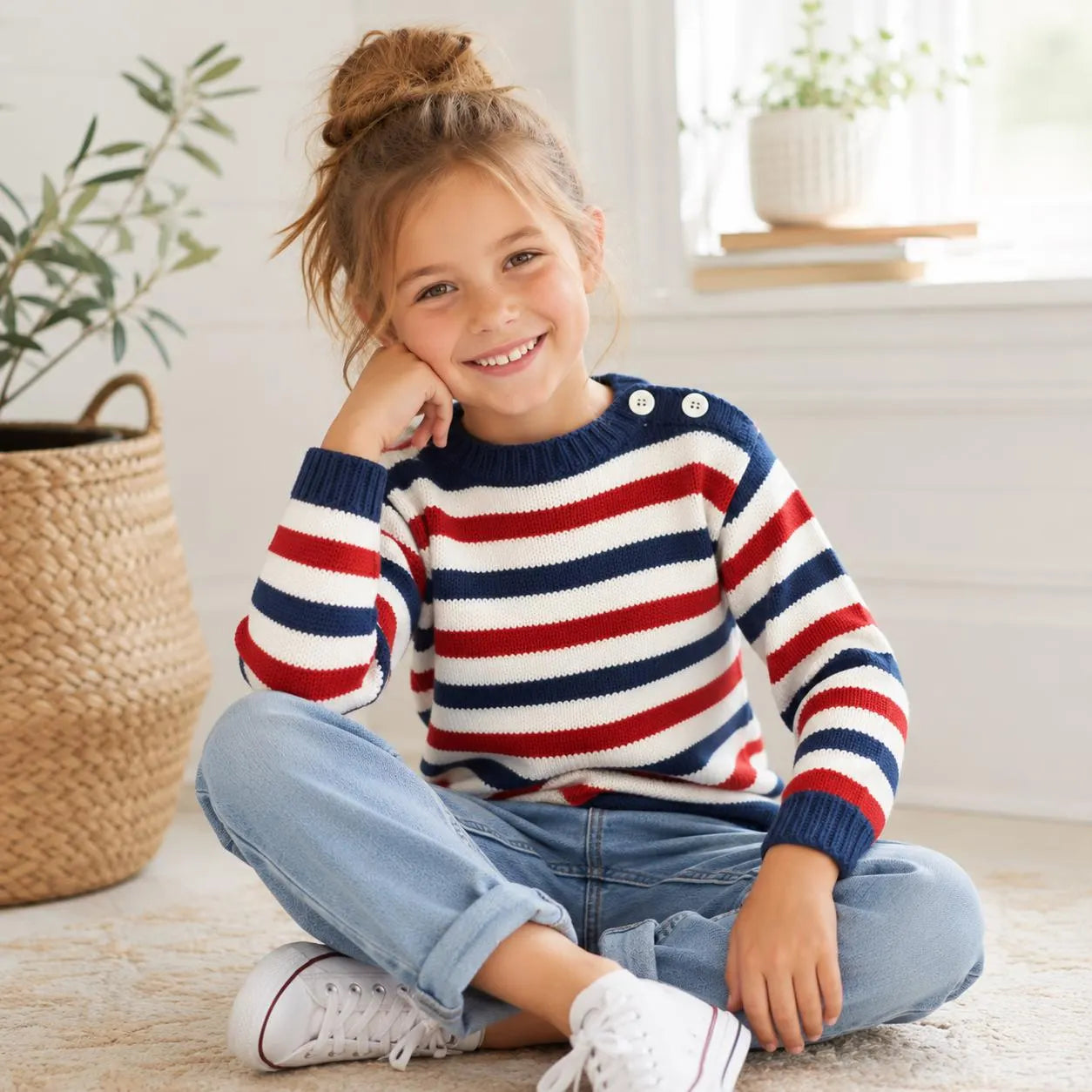 Vintage Striped Children's Sweater Knitting Pattern