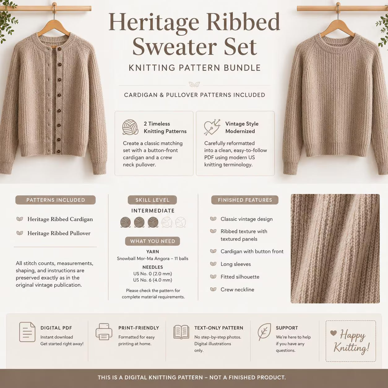 Cardigan & Pullover Set Pattern