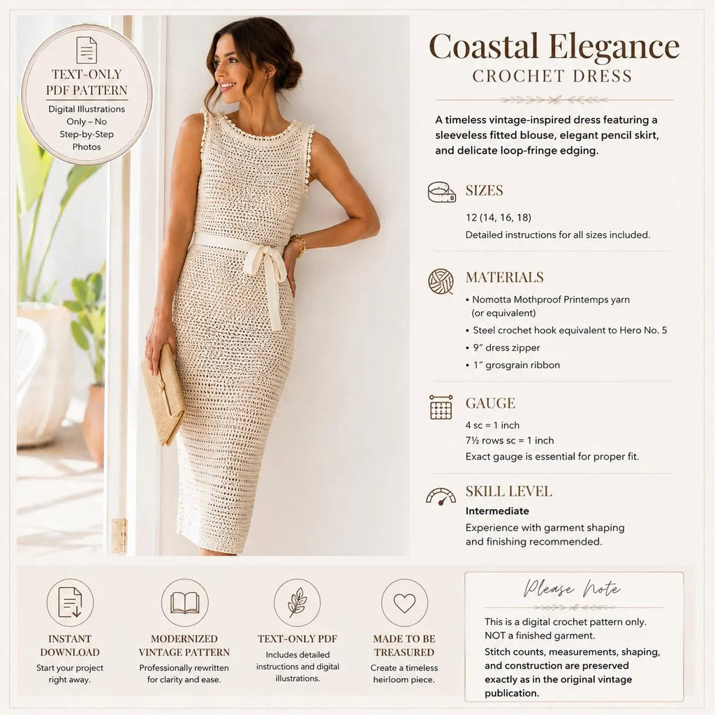 Coastal Elegance Crochet Dress Pattern