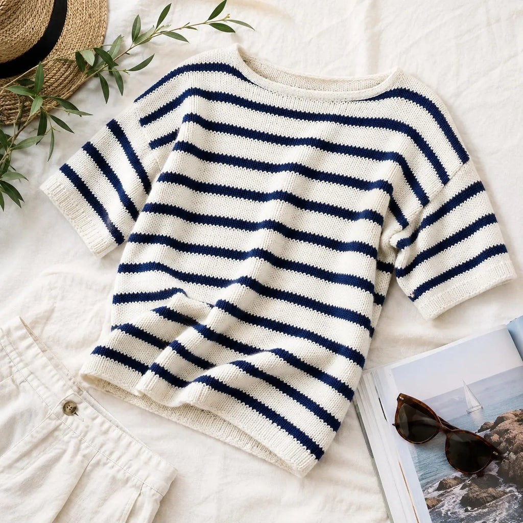 Modern Breton Striped Knit Pullover Pattern