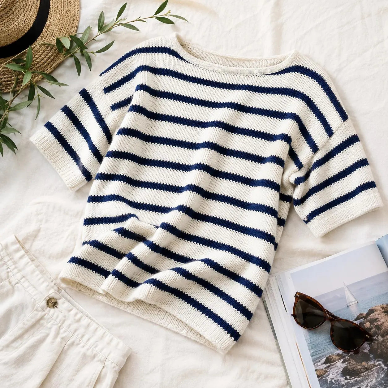 Modern Breton Striped Knit Pullover Pattern