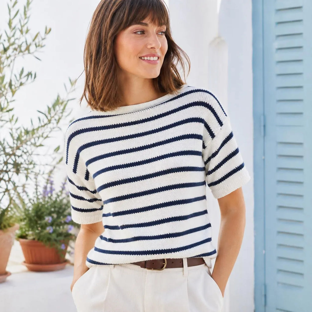 Modern Breton Striped Knit Pullover Pattern