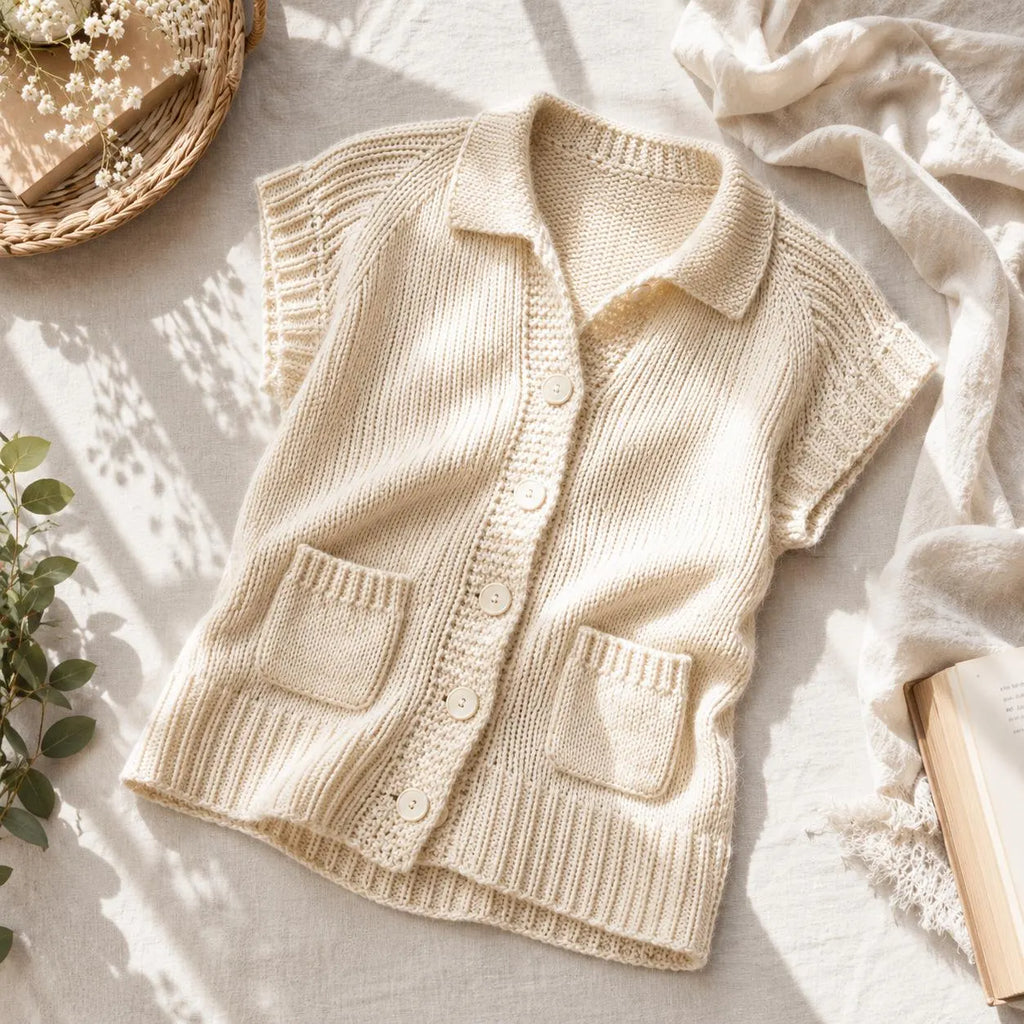 Classic Buttoned Knit Waistcoat Pattern