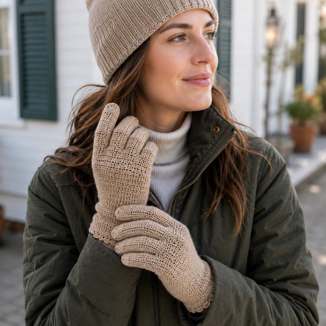 Crochet Winter Vintage Fingered Gloves for Women Pattern