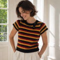 Striped Angora Crochet Sweater Pattern