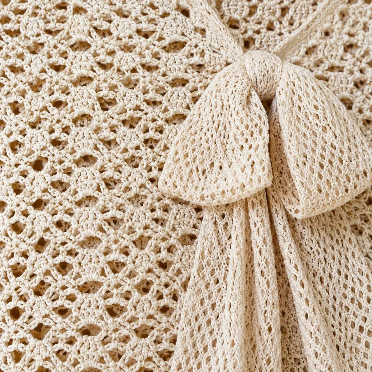Vintage Crochet Blouse Pattern with Jabot Bow