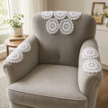 Vintage Crochet Chair Set Pattern, Floral Medallion Antimacassar, Armrest Furniture Protector