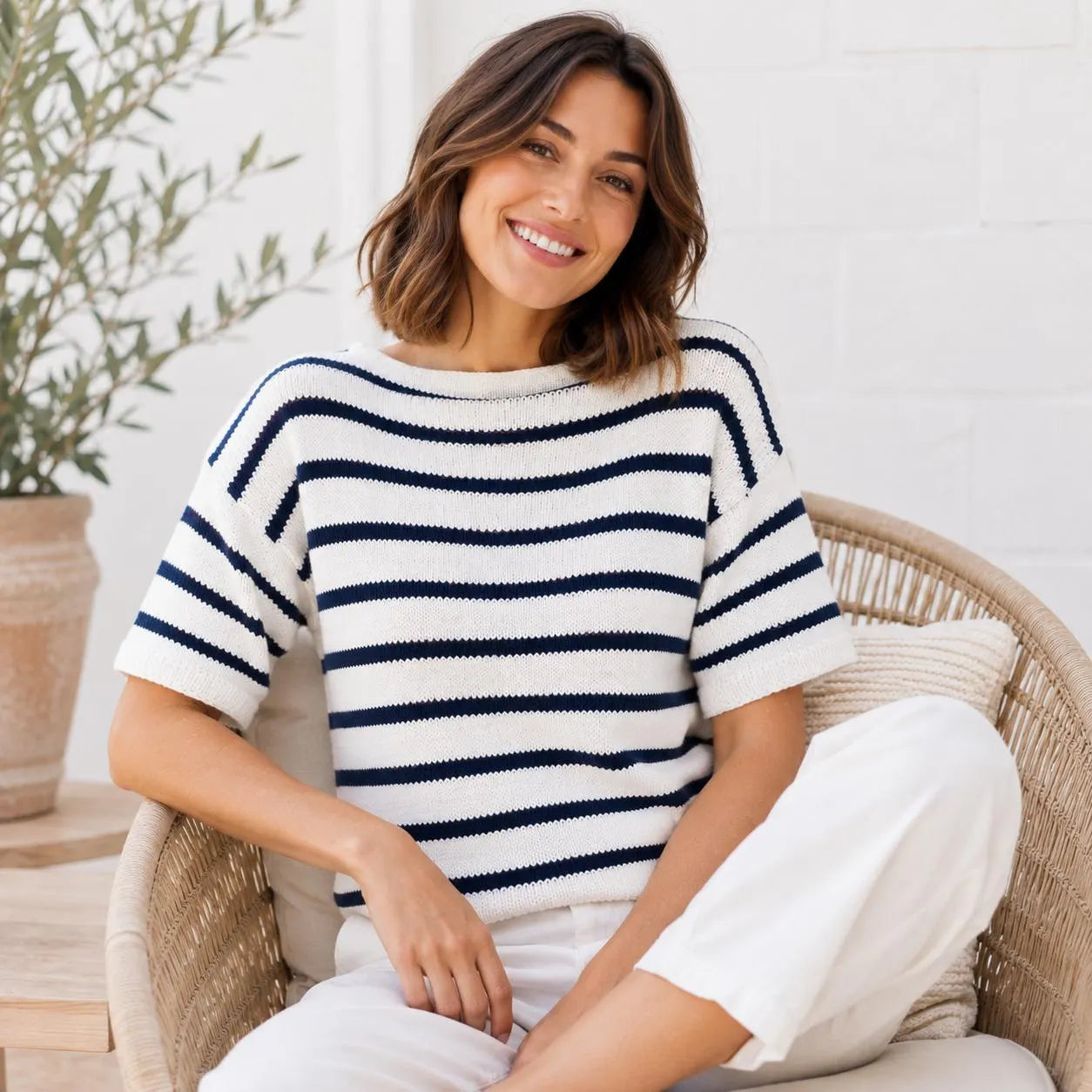 Modern Breton Striped Knit Pullover Pattern