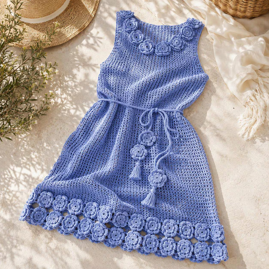 Floral Mesh Dress Crochet Pattern