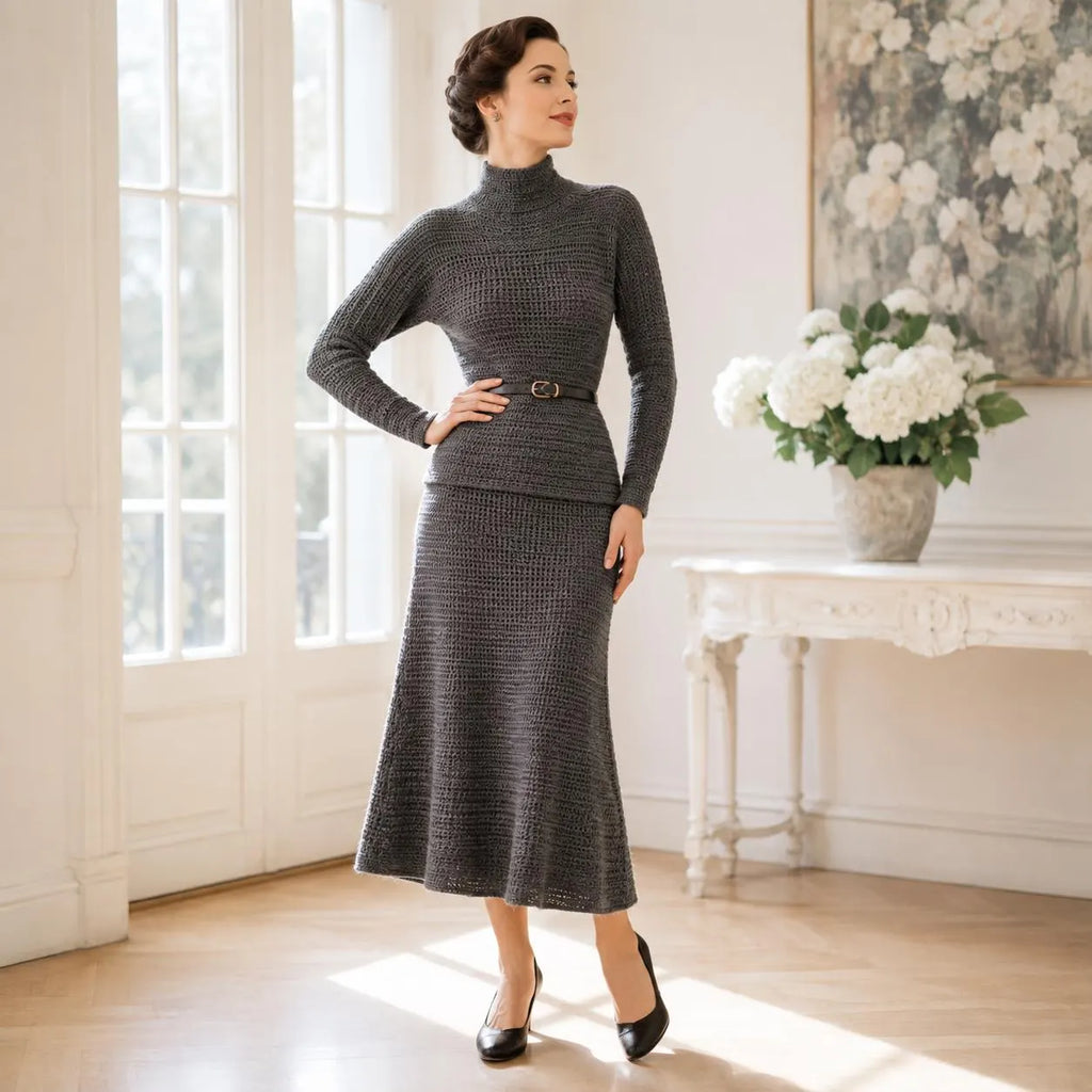 Vintage-Inspired Crochet Skirt Suit Pattern
