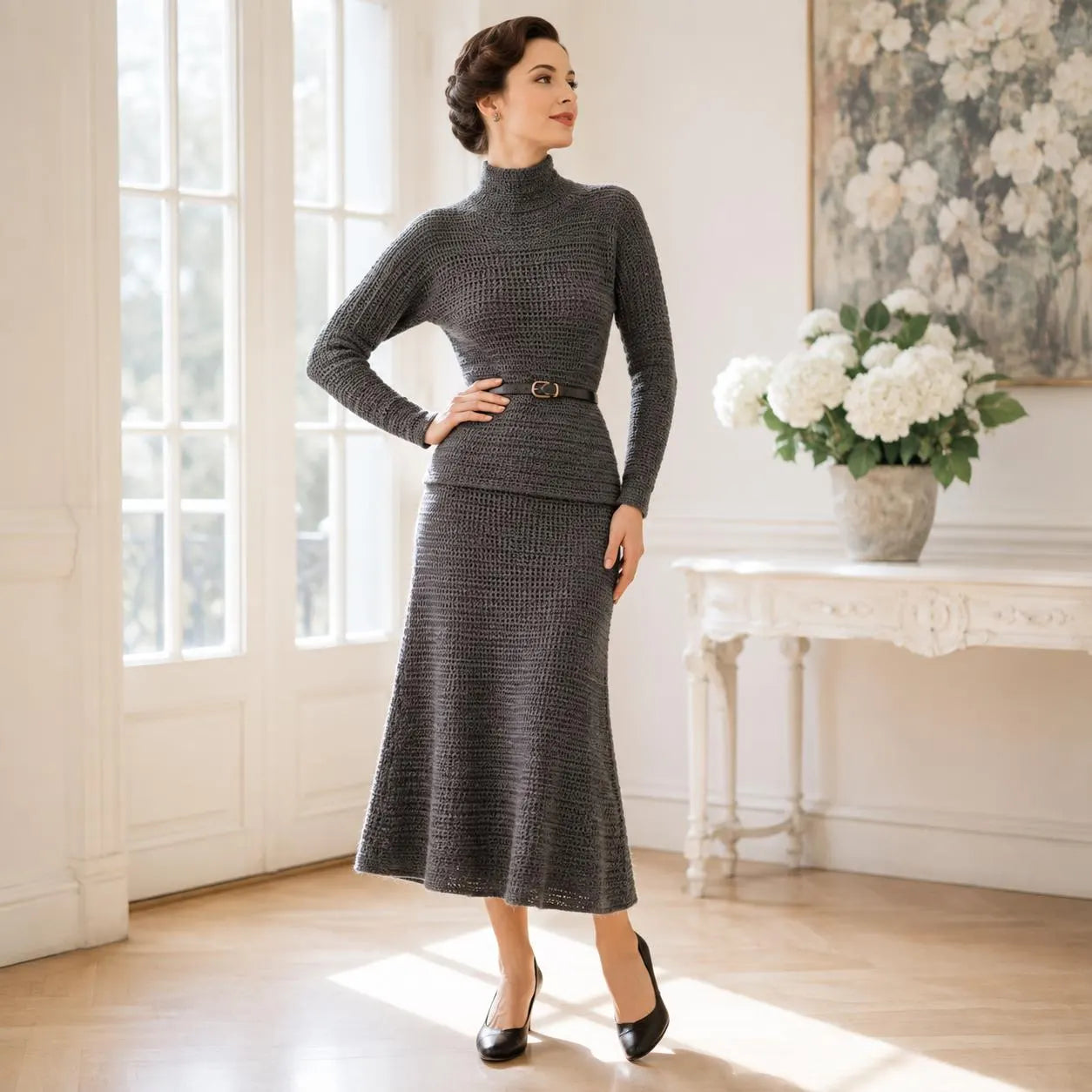 Vintage-Inspired Crochet Skirt Suit Pattern