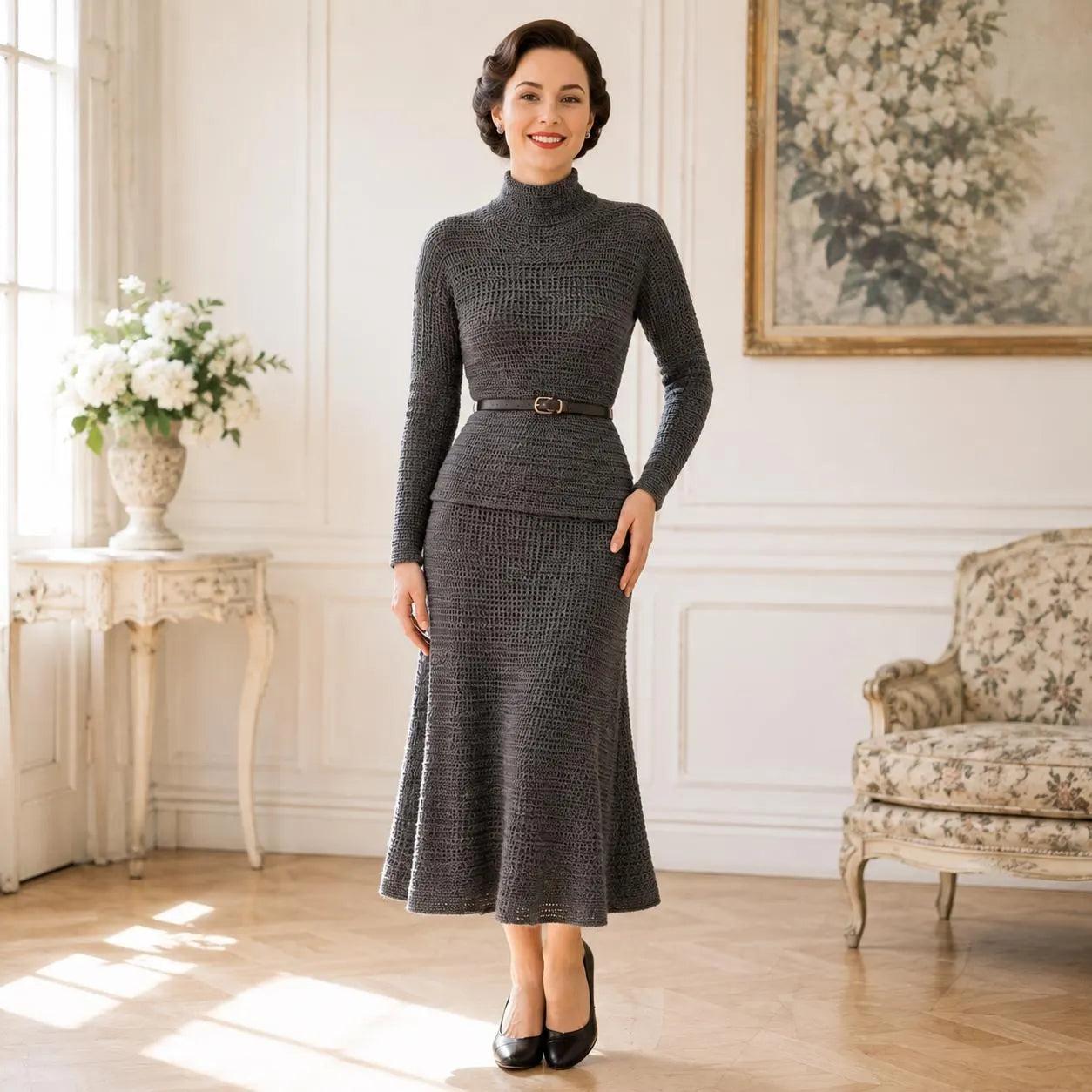 Vintage-Inspired Crochet Skirt Suit Pattern