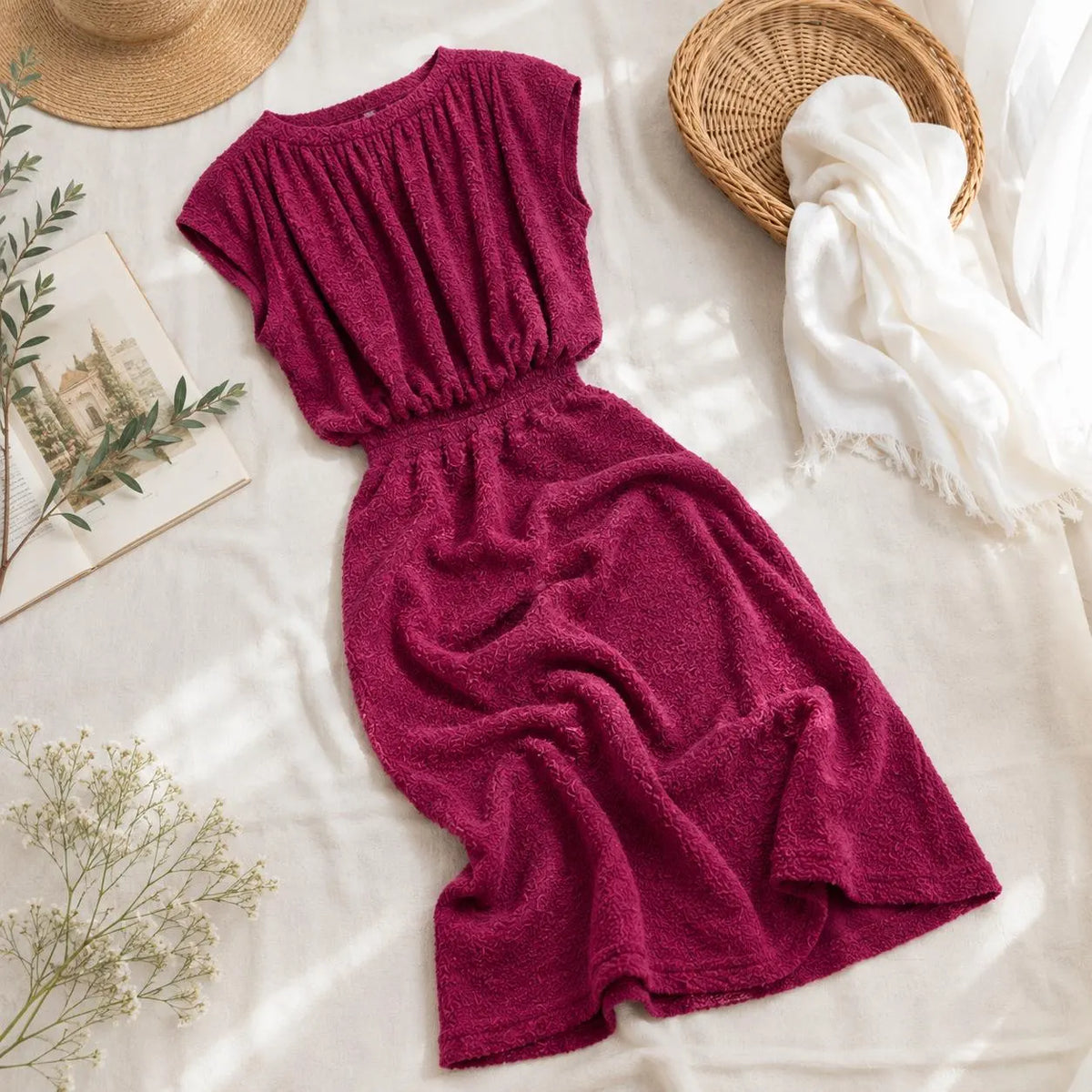 Graceful Gathered Knit Dress Pattern