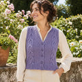Vintage Cable Button Vest Knitting Pattern