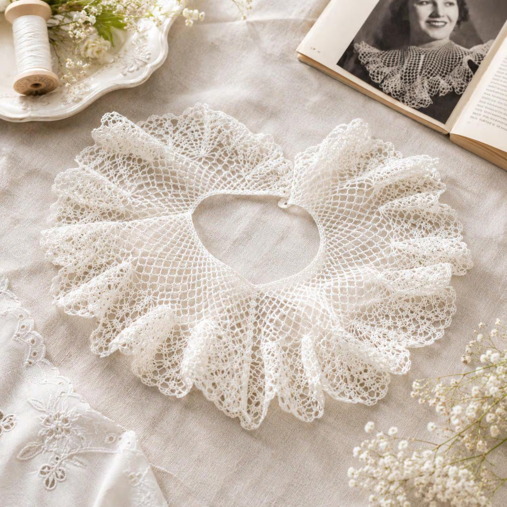 Vintage Ruffled Lace Collar Crochet Pattern