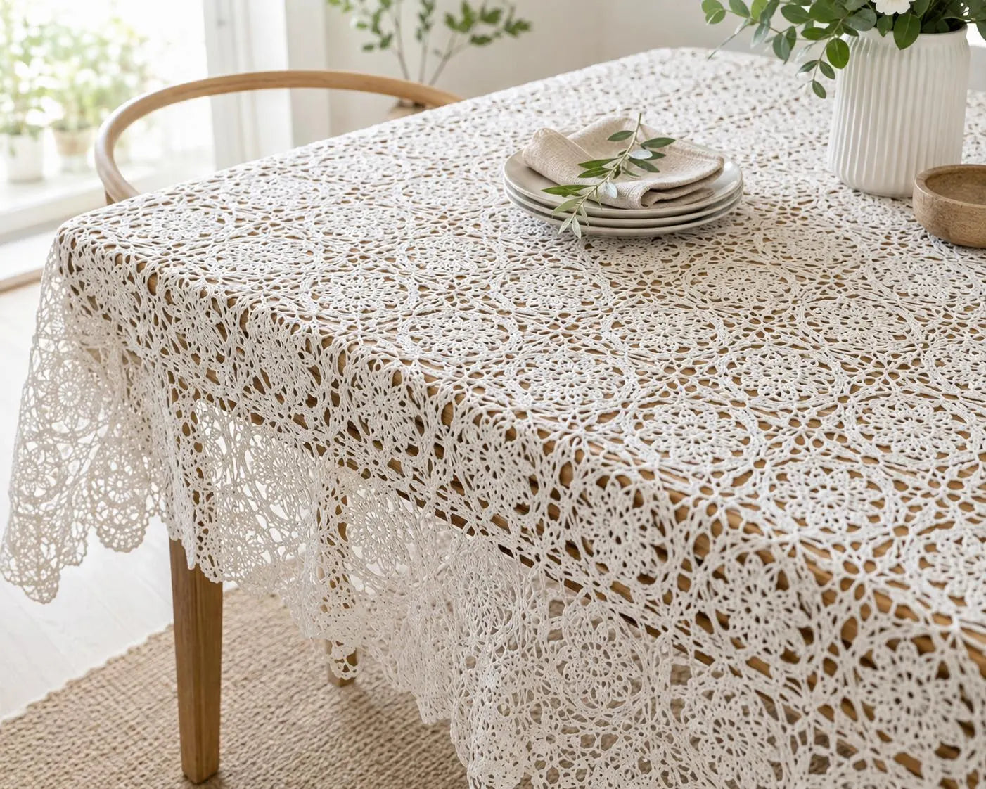 Heirloom Garden Lace Tablecloth Crochet Pattern
