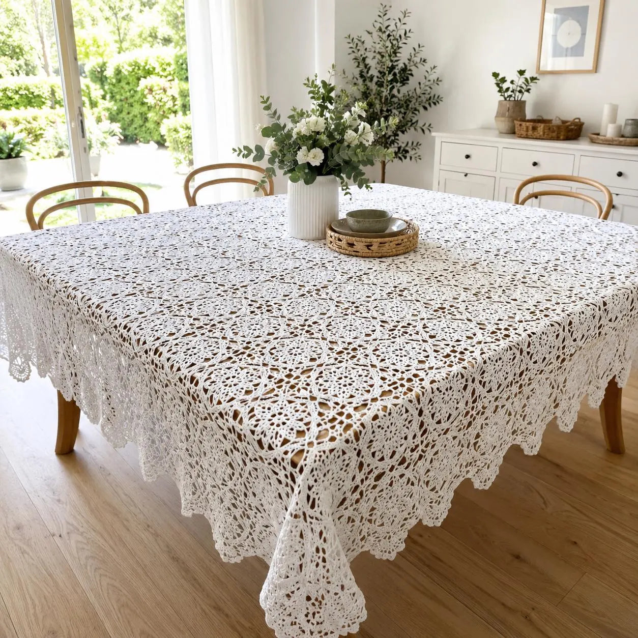 Heirloom Garden Lace Tablecloth Crochet Pattern