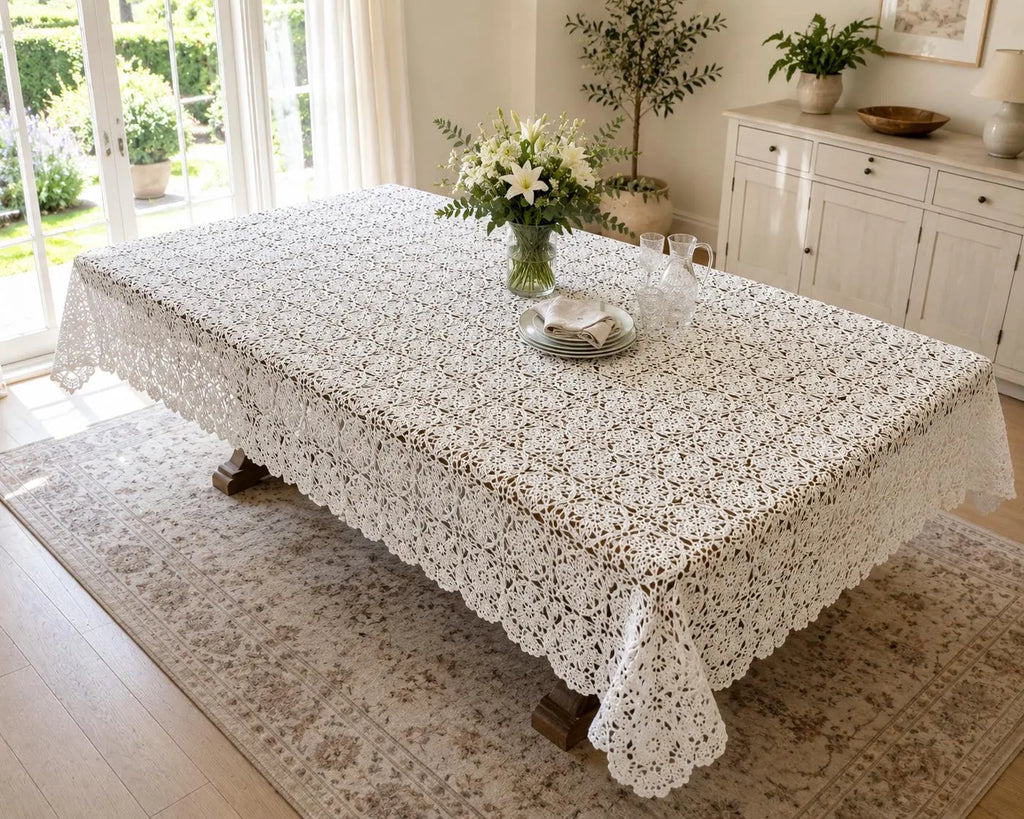 Heirloom Garden Lace Tablecloth Crochet Pattern