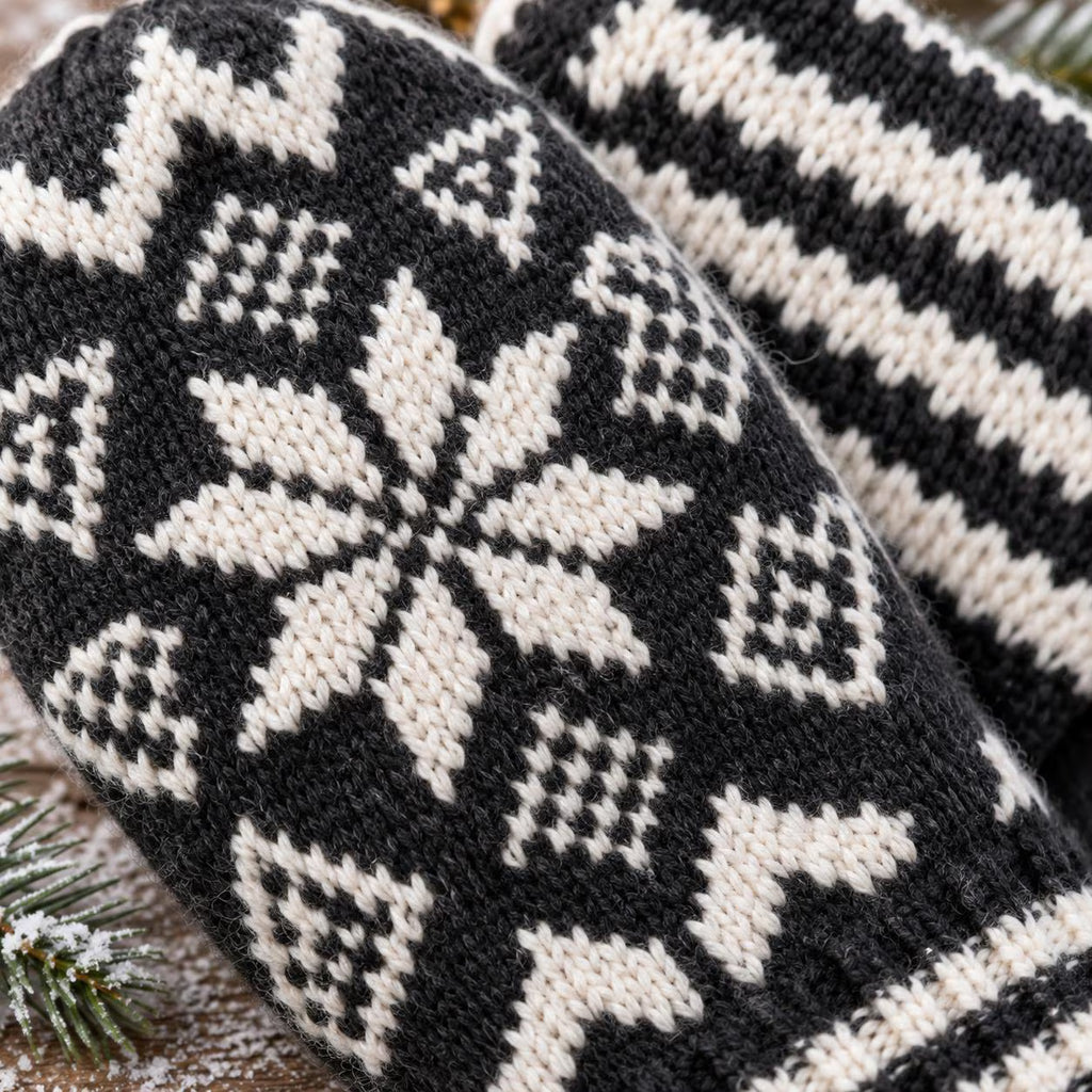 Nordic Men’s Colorwork Snowflake Mittens Knitting Pattern