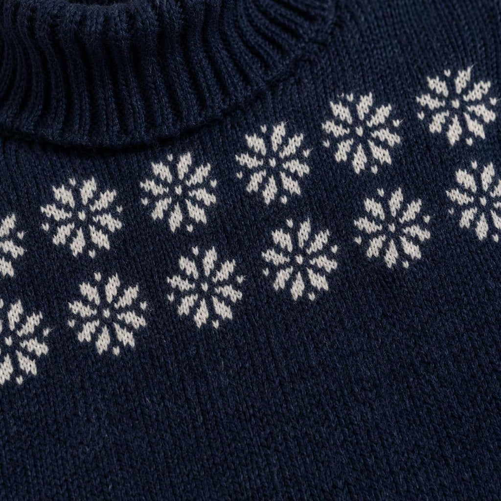 Floral Yoke Turtleneck Knitting Pattern
