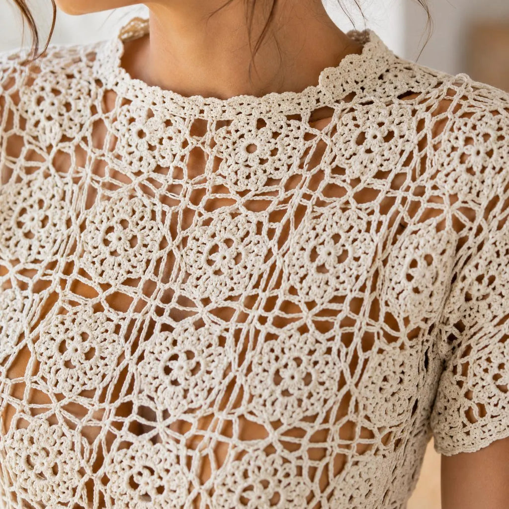 Floral Square Crochet Blouse Pattern