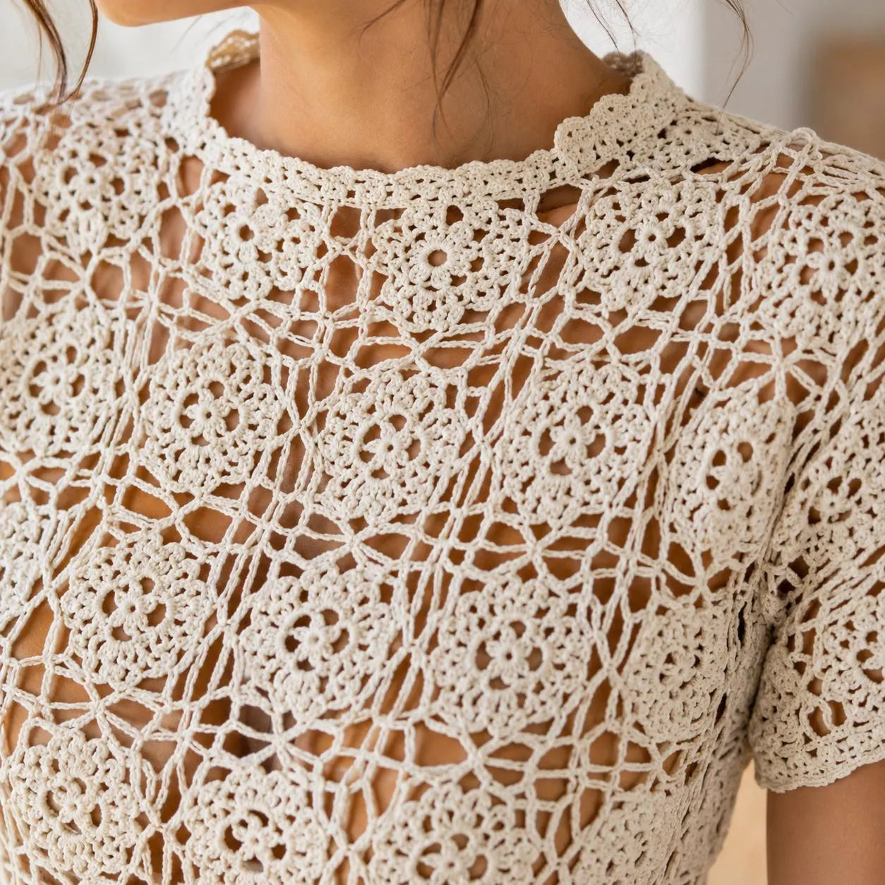 Floral Square Crochet Blouse Pattern