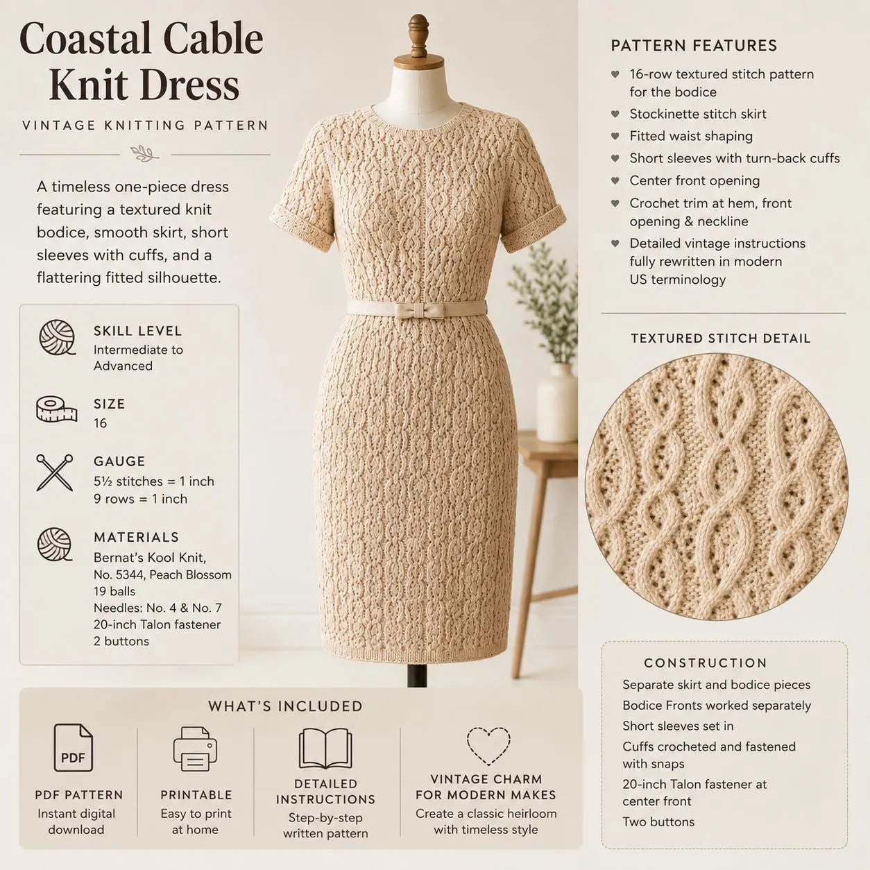 Vintage Knit Dress Pattern