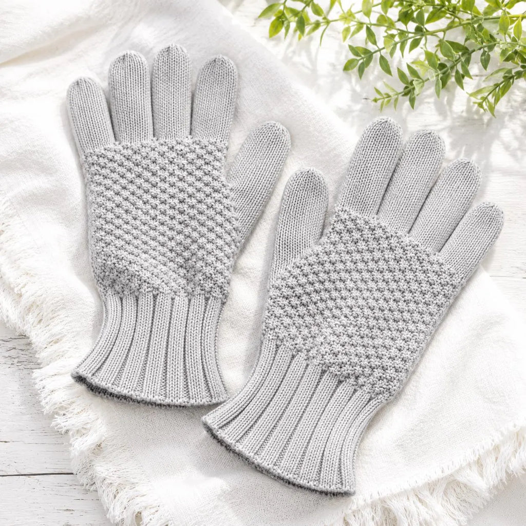 Classic Textured Gloves Knitting Pattern, Children Women Men Sizes