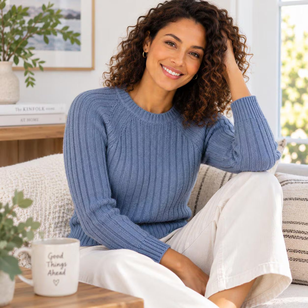 Ribbed Raglan Pullover Knitting Pattern