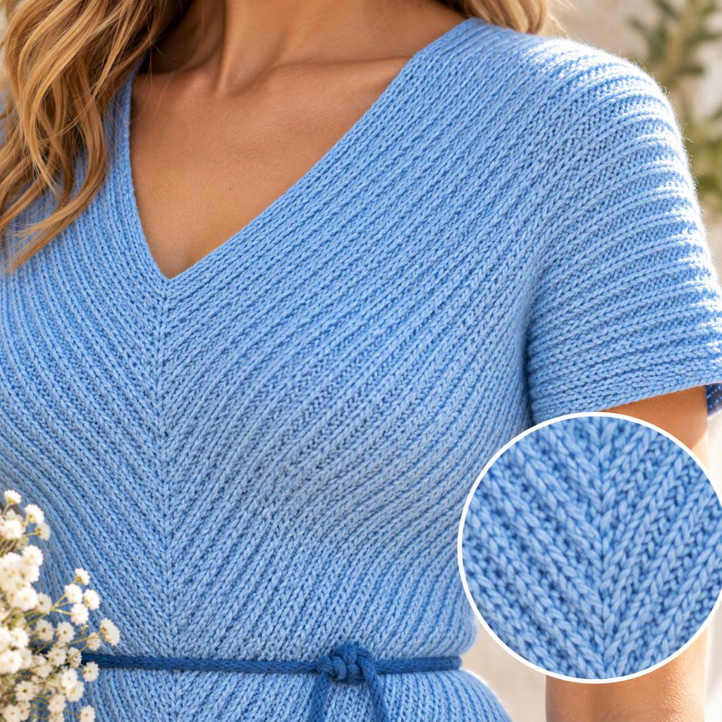 Diagonal Elegance Knit Dress Pattern