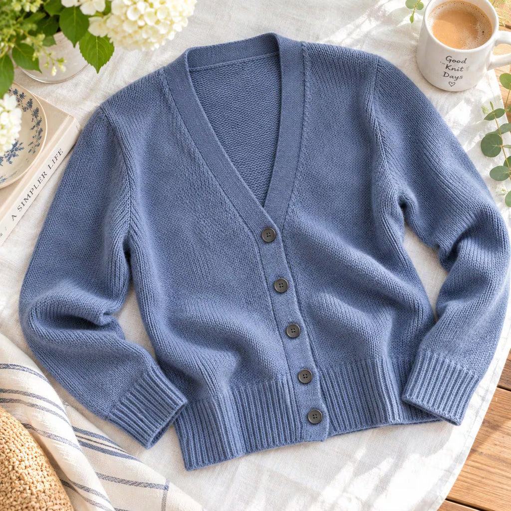 Vintage V-Neck Cardigan Knitting Pattern