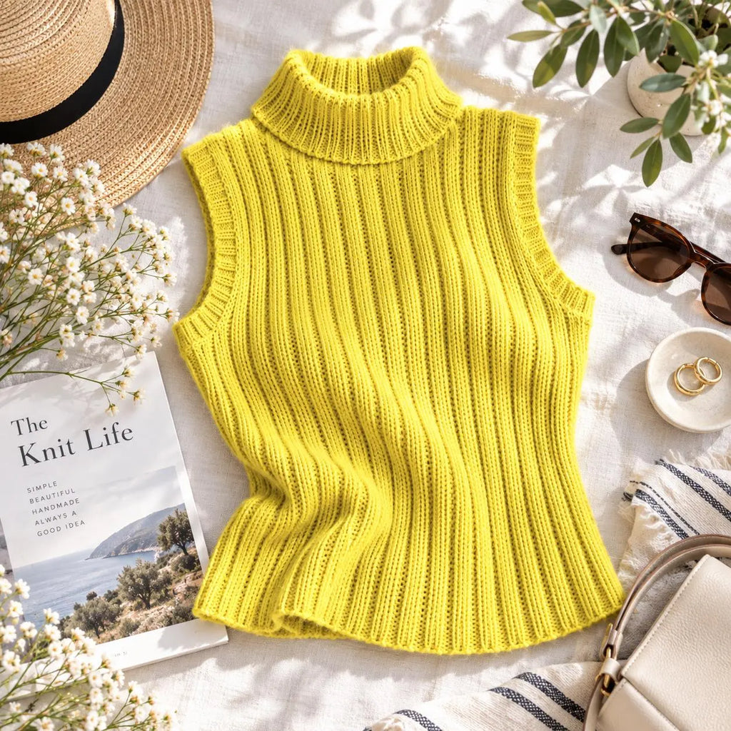 Vintage Style Knitting Pattern Sleeveless Shell Top