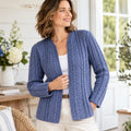 Classic Textured Cable Jacket Knitting Pattern, Vintage Open Front Cardigan