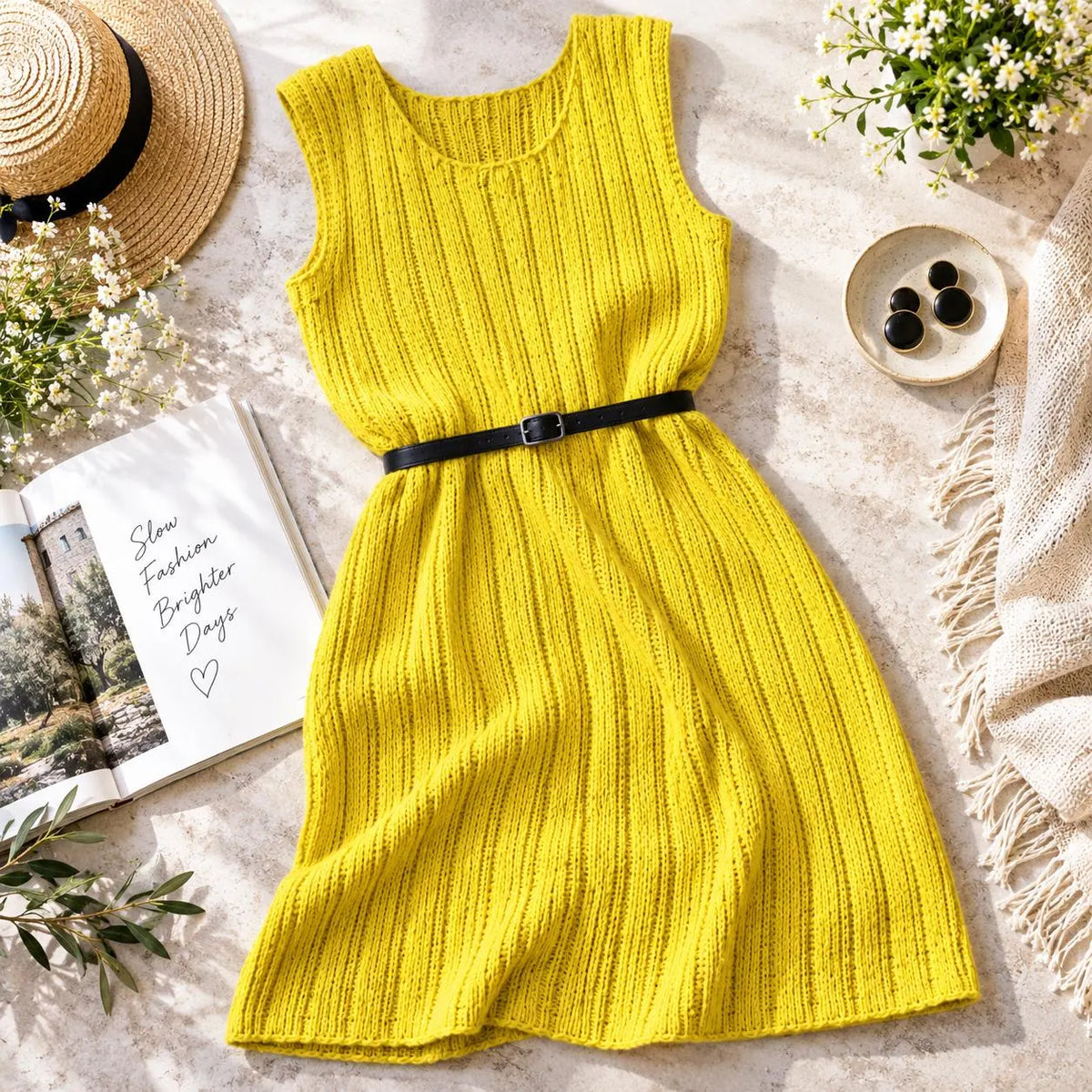 Golden Hour Ribbed Knit Dress Pattern