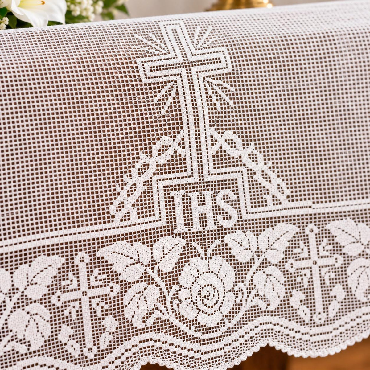 Altar Lace Crochet Pattern, Vintage Filet Church Lace