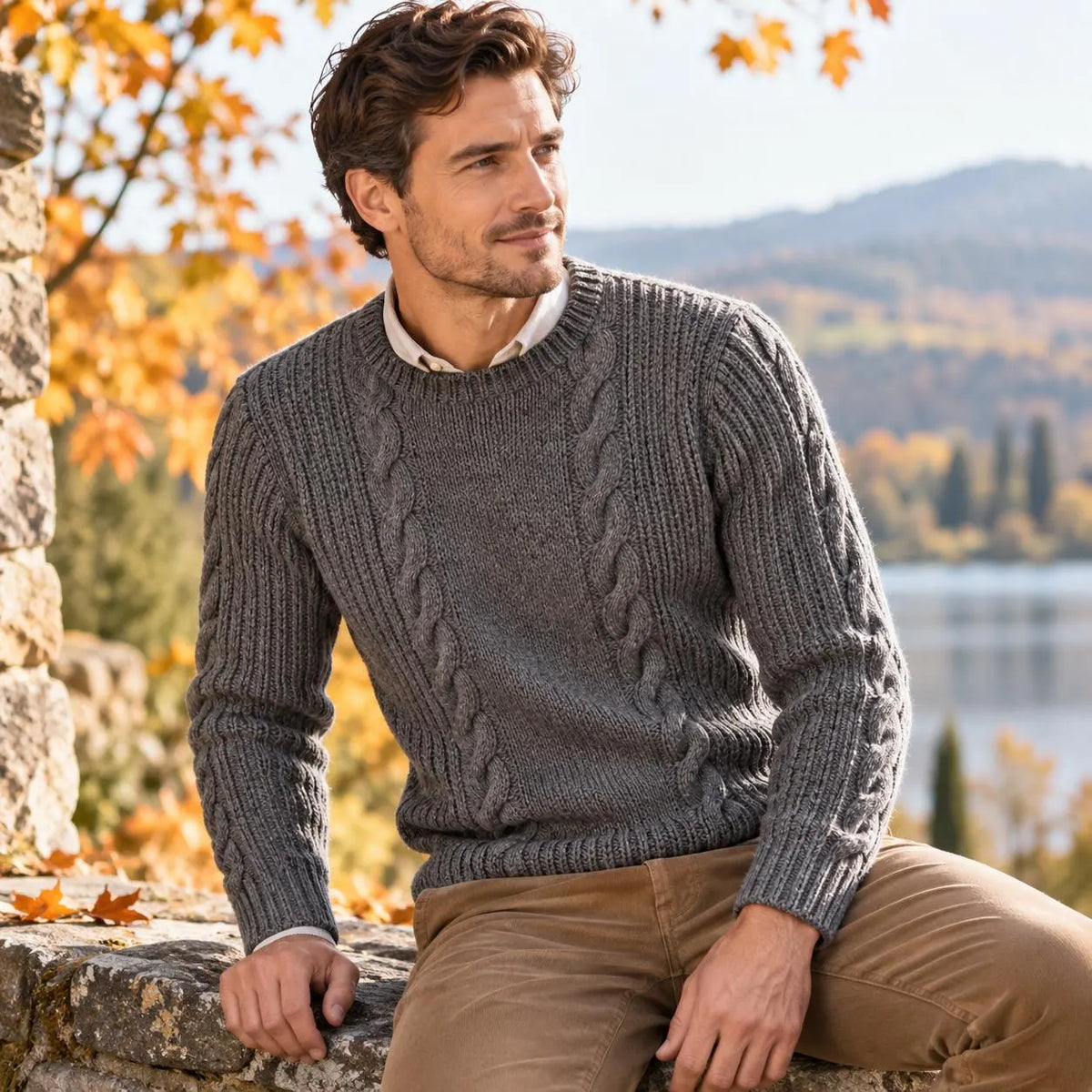Vintage Men’s Cable Sweater Knitting Pattern