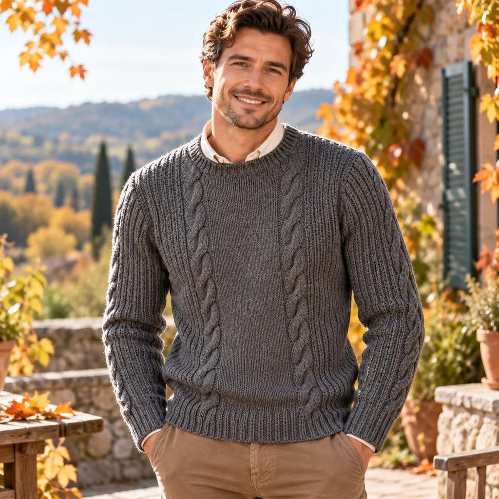 Vintage Men’s Cable Sweater Knitting Pattern