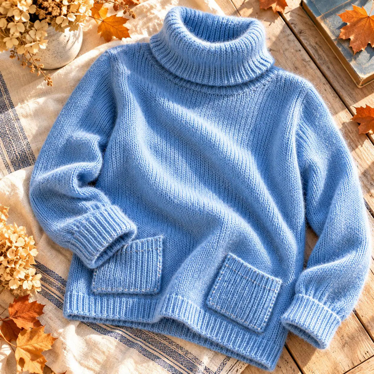 Vintage Mohair Turtleneck Pullover Knitting Pattern