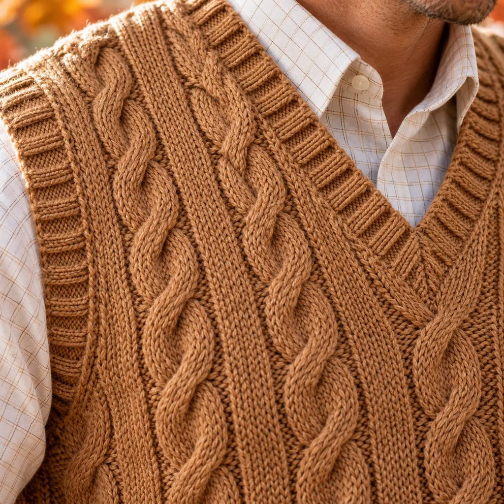 Men’s Cable Knit Sweater Vest Pattern