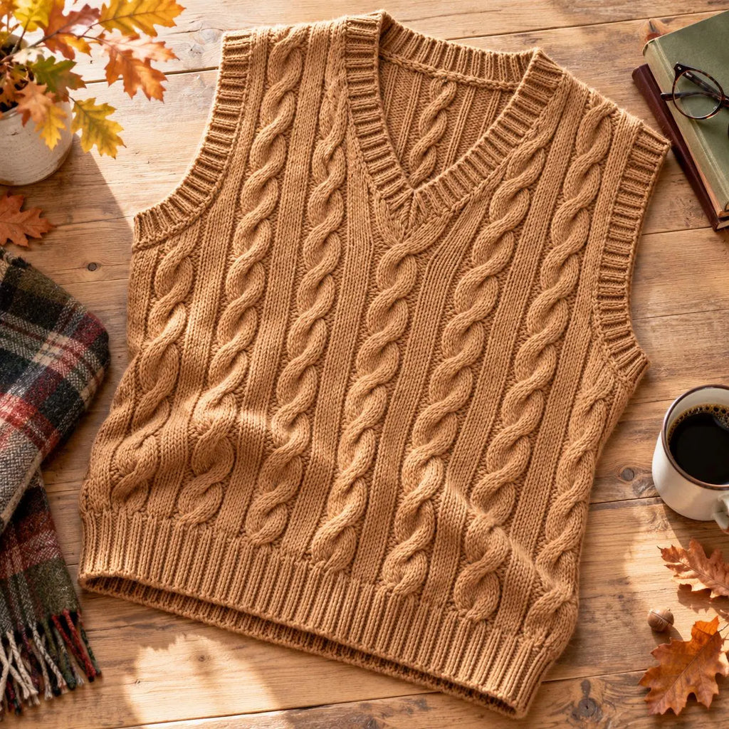 Men’s Cable Knit Sweater Vest Pattern