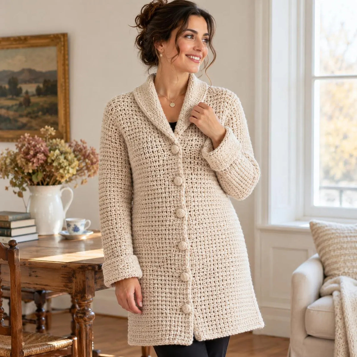 Vintage Longline Crochet Cardigan Pattern